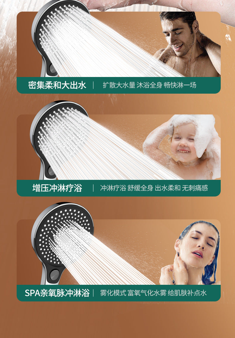 13.5cm Big Panel Large Flow Shower Head 3 Modes High Pressure Water Saving Spray Nozzle Adjustable Shower Bathroom Accessories