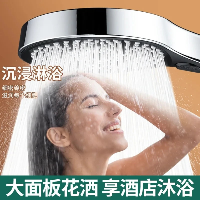 13.5cm Big Panel Large Flow Shower Head 3 Modes High Pressure Water Saving Spray Nozzle Adjustable Shower Bathroom Accessories